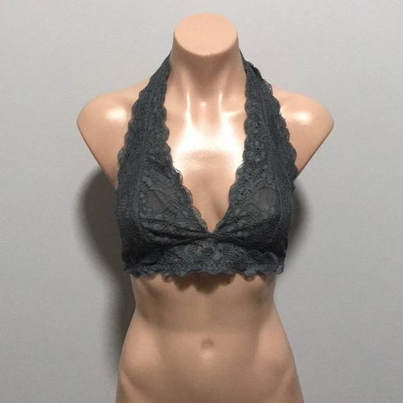Intimately Free People Lace Gray Halter Bralette - Picture 3 of 7